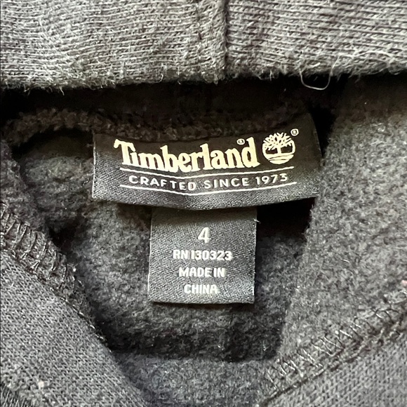 Timberland Toddler Boy Black Sweatshirt with Matching Brown Joggers Size 4T - Picture 4 of 13